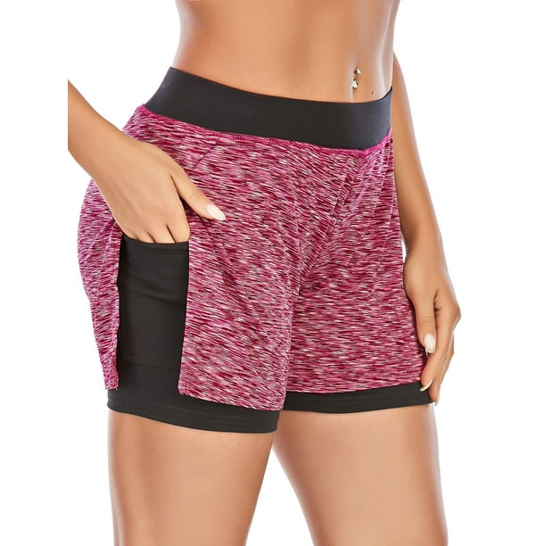 Wangrenl 2 in 1 Workout Running Shorts for Women Double Layer Sport Shorts Yoga Gym Workout Shorts with Pockets Wangrenl 2 in 1 Workout Running Shorts for Women Double Layer Sport Shorts Yoga Gym Workout Shorts with Pockets